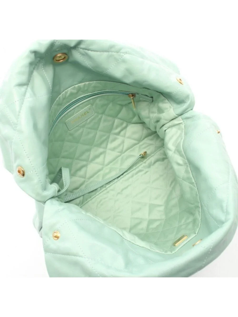 Chanel Shoulder Bag Quilted 22 Small Mint Green Lambskin 22 Chain